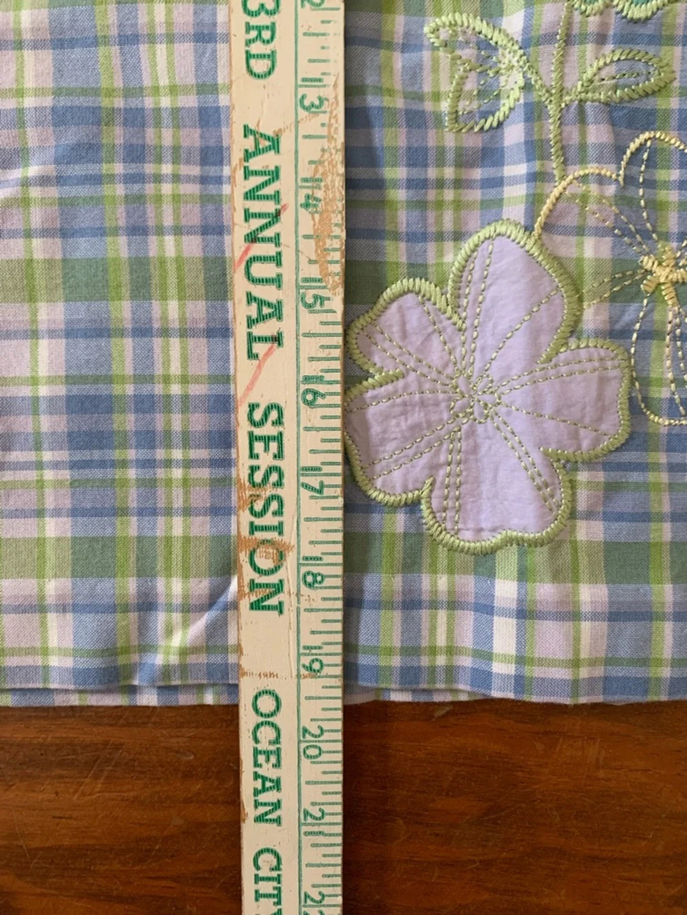 LOFT Pastel Plaid Mini Skirt with Floral Embroidery - Light Blue & Green - Picture 4 of 7